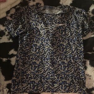 Nike Blue and Gray Camo Tee